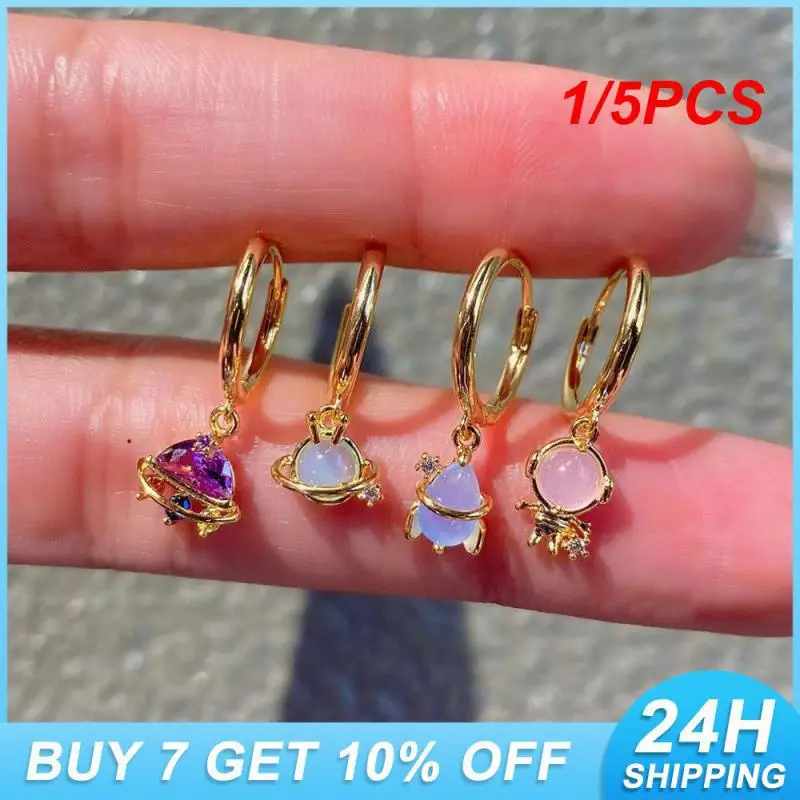 1/5PCS Space Accessories Pendant No Fading Drop Earrings Earrings Atmosphere Elegant Mini Cartoon Stacked Wear Astronaut