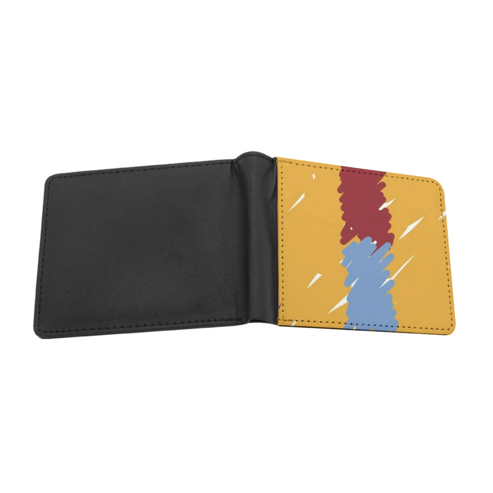 The College Dropout Scribble Album Cover Leather Men Wallets Credit Card Holder Purse Black Wallet Kanye West Kanye West