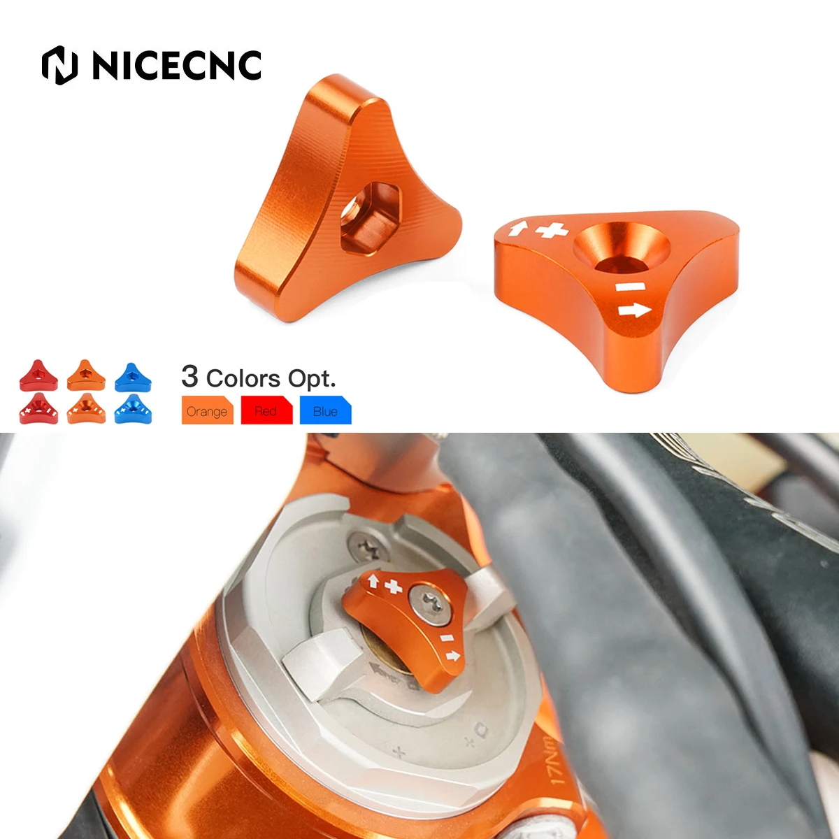 NiceCNC 48mm Front Shock Absorber Fork Knob Adjuster Bolt For KTM EXC EXCF XC XCF SX SXF XCW 125 150 200 250 300 350 400 450 500