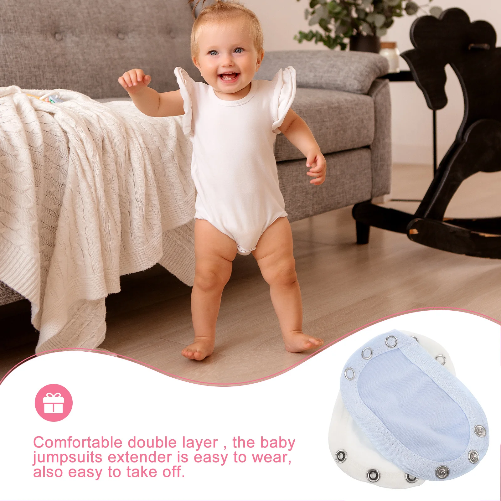 

2Pcs Baby Jumpsuits Extenders Cotton Bodysuit Snap Extender Infant Toddler Boys Girls Clothes Infant Boy Jumpsuits Extender
