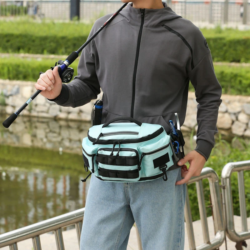 حقيبة خصر متعددة الوظائف للرجال سعة كبيرة متينة للرجال حقيبة خصر لصيد الأسماك في الهواء الطلق خفيفة الوزن حقيبة صدر للرجال تكتيكية