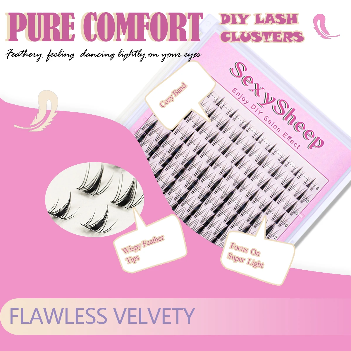 Zestaw do samodzielnego nakładania rzęs w kępkach, kręcenie C, naturalny styl, mieszane długości, wielokrotnego użytku, zawiera klej i utrwalacz, pęsety, do codziennego noszenia, na imprezy lub w podróży.