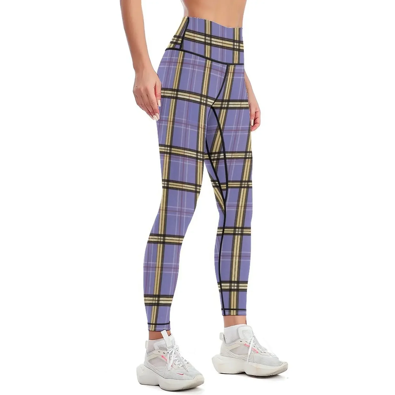 Purple plaid Leggings gym womans sports tennis for Golf wear Sports female Womens Leggings