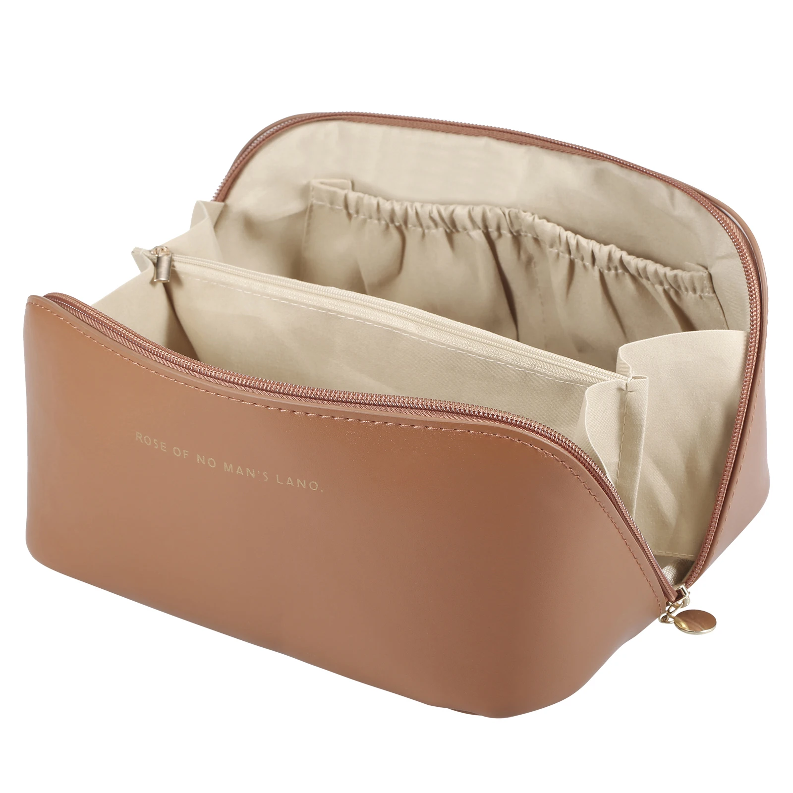 New Solid Cosmetic Bag PU Pillow Makeup Pouch Women's Large-Capacity Luxury Wash Bag Multifunctional Travel Toiletry Kit Handbag