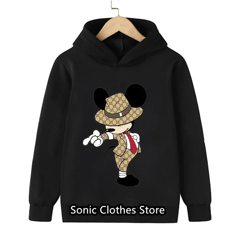 Kids Mickey Mouse Hoodies Minnie mouse Sweatshirt Baby Boy Clothes Long Sleeve Tops Cute Children Spring Costume Girls Clothing