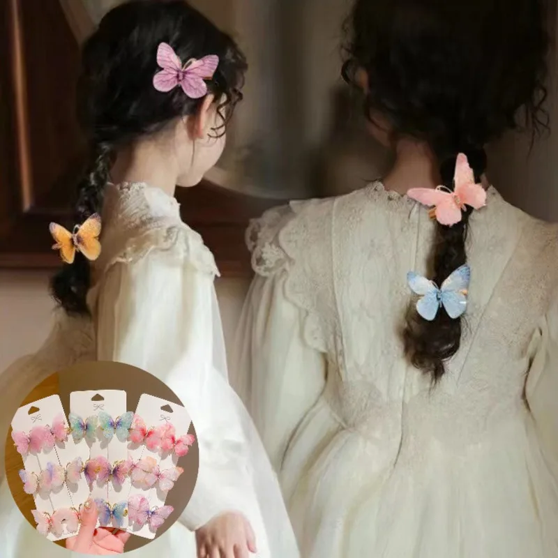 

Girl Princess Butterfly Hairpin Women Non-Slip Colorful Gradient Butterfly Hairpins Rainbow Girls Hair Clips Barrettes