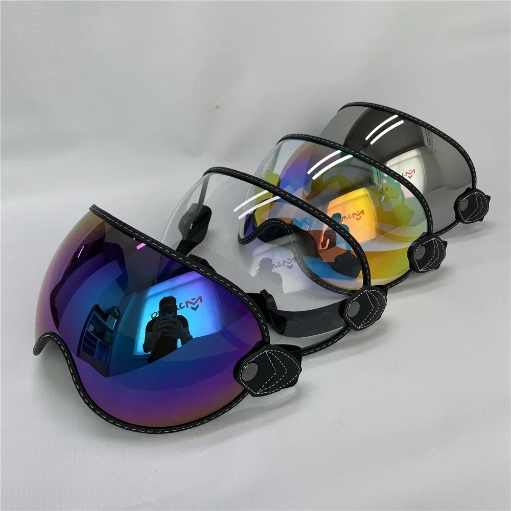 Elastic Fixing Strap Design Bubble Visor Fit Retro Helmet Motorcycle Shield Chopper Vintage Capacetes Glasses Moto Casco Lens