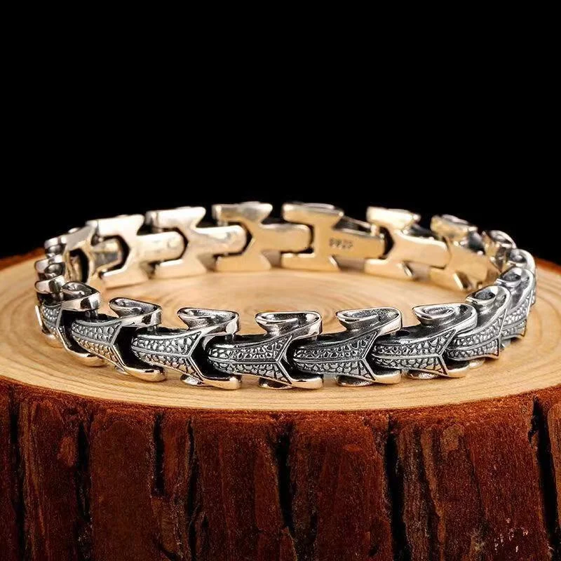 Domineering Silversmith 999 Silver Men's Dragon Bracelet Trendy Male Personality Retro Bracelet Luxury Jewelry Birthday Gift