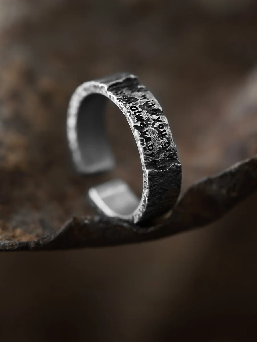 

Original Yinshu Adjustable Pure Silver Rings Couple Rings Openable S999 Fine Silver Pair Minimalist Fashion Jewelry