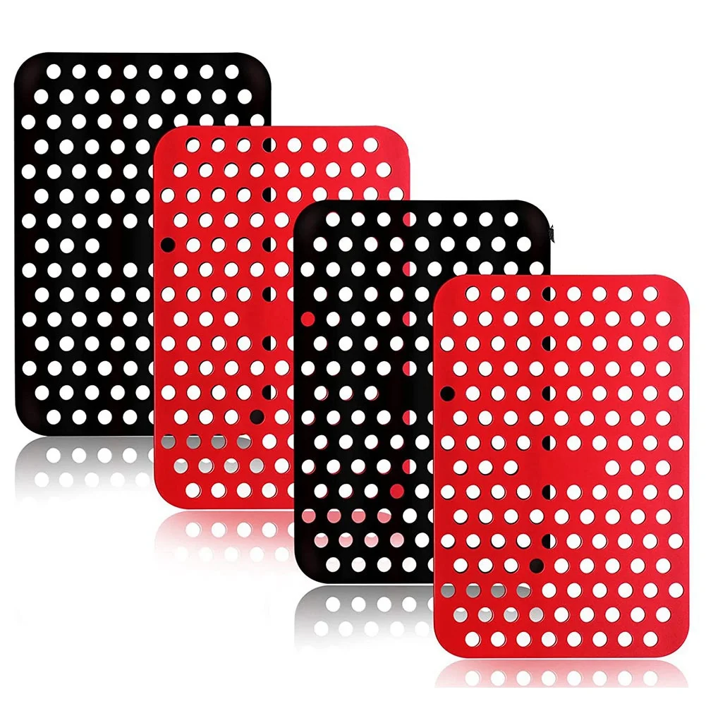 A09G-Wiederverwendbare Silikon-Luftfritteuse-Einlagen für Ninja Foodi Dual Air Fryer DZ201, antihaftbeschichtetes Luftfritteuse-Zubehör, Pergamentpapier