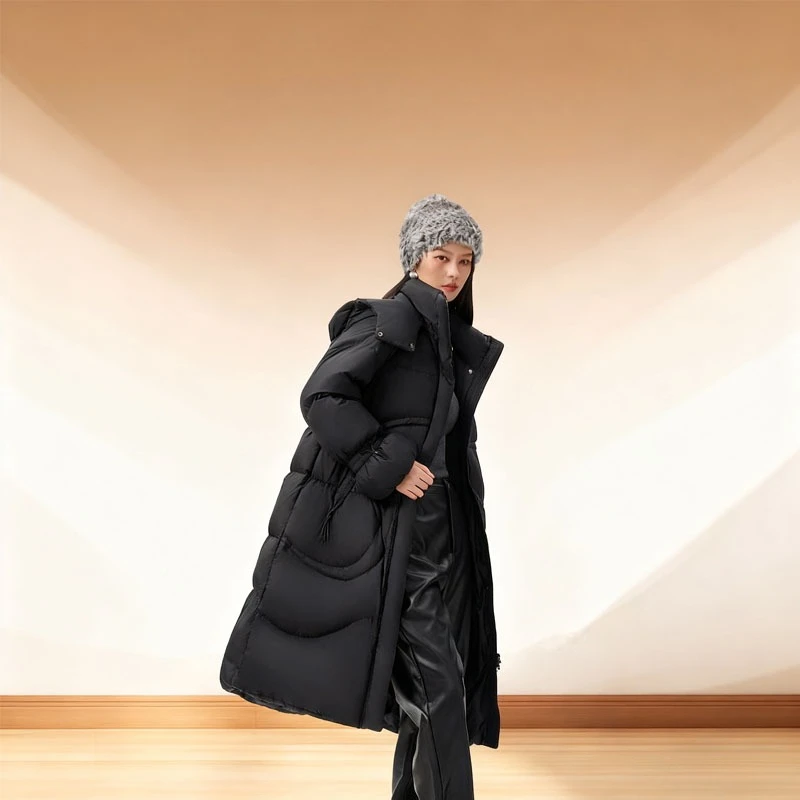 Chericom سترات طويلة للأسفل برباط الخصر غطاء محرك السيارة قابل للفصل مقاوم للماء معاطف الشتاء الدافئة 2025 ملابس خارجية نسائية أنيقة Y318115Y #4