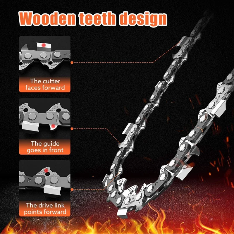 2Pcs 4-Inch 1/4Inch Guide Saw Chain Mini Chainsaw Chain For 4 Inch Cordless Electric Protable Battery Handheld Chainsaw