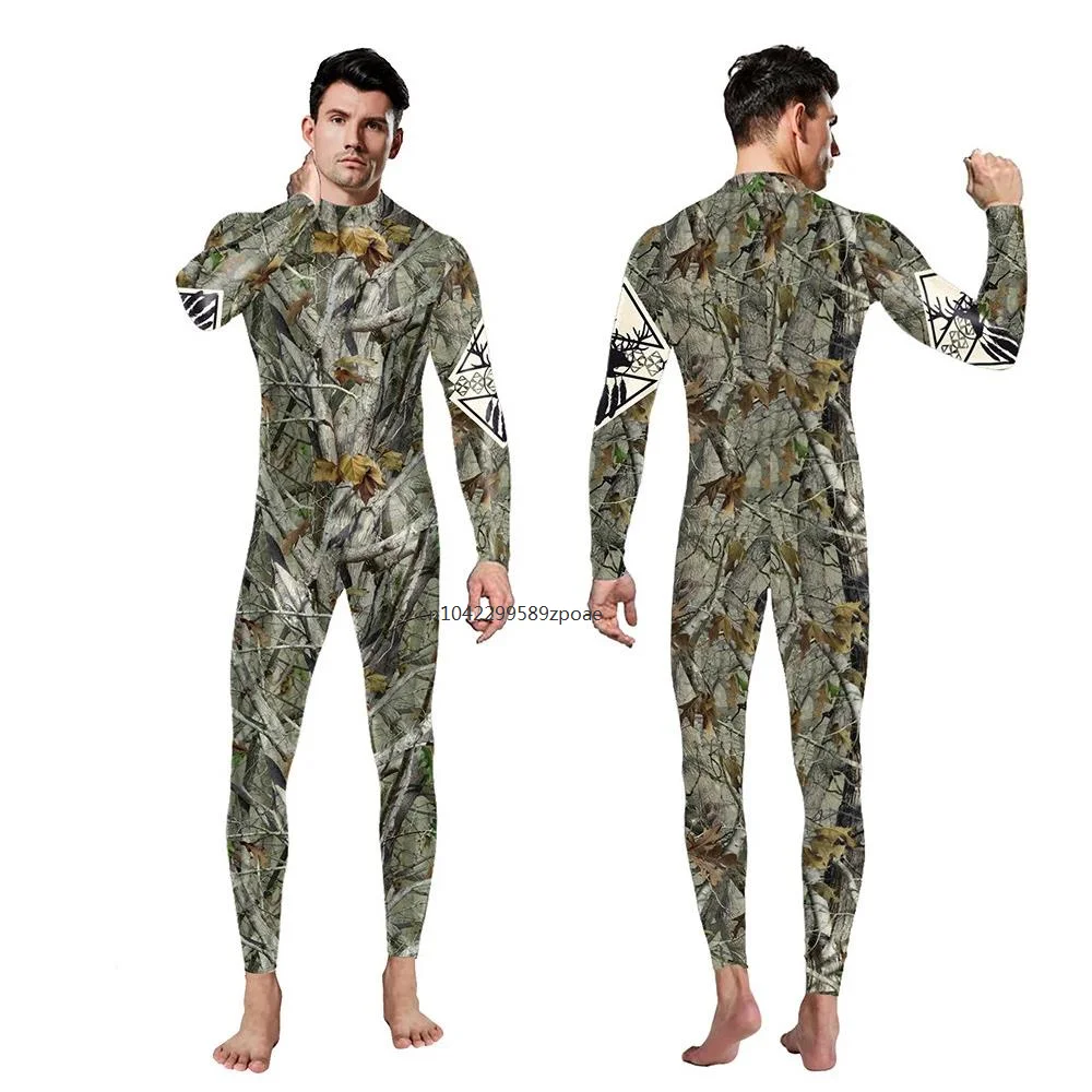 Volwassenen Halloween Cosplay 3D Gedrukt Boomtak Mannen Jumpsuit Carnaval Party Prestaties Bodysuit Cosplay Kostuum 2024