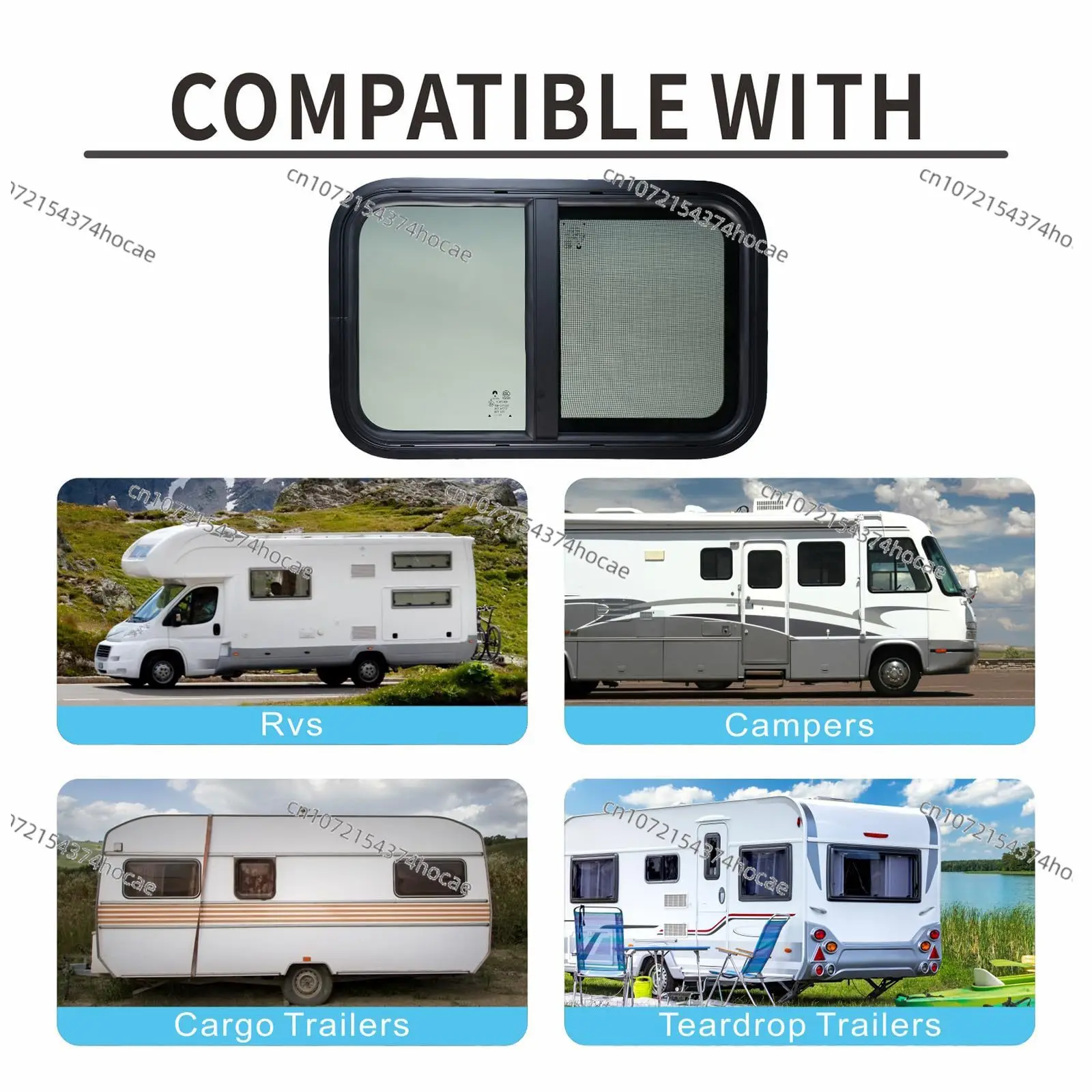 RV window, camping, push-pull with gauze, optional specifications