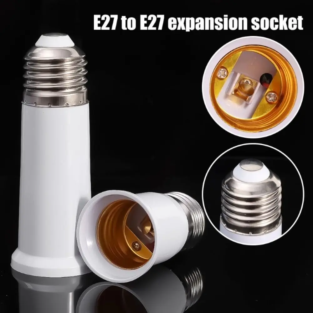 Plastic E27 To E27 Extender Lighting Parts 65mm/95mm/120mm White Converter Holder Extend Extension Socket