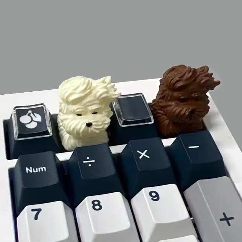 Cute Animal Resin Keycap Wind Blown Puppy Customized Key Caps MX Switch Keycaps for Mechanical Keyboard Caps PC Accessories Gift