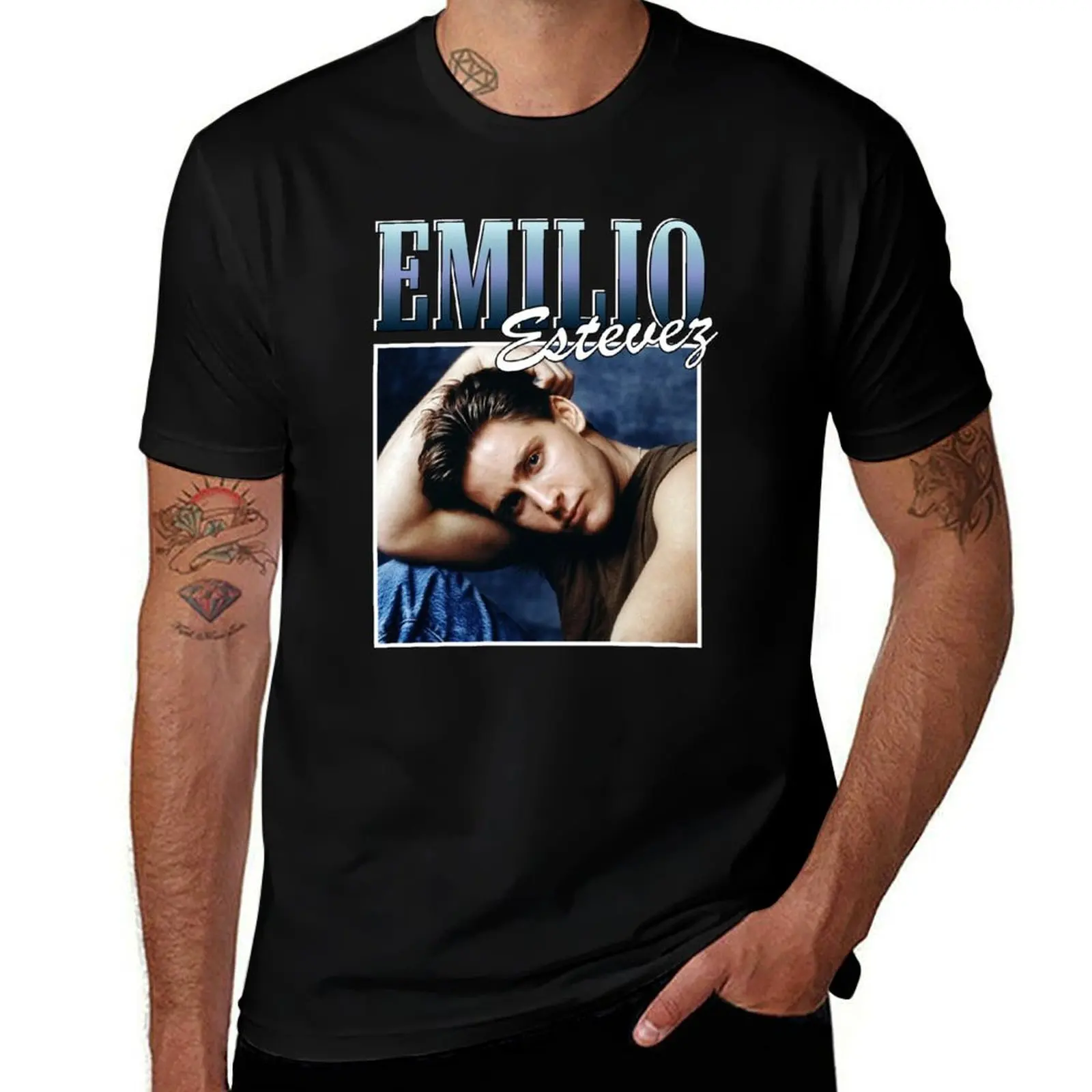Homage Emilio Estevez Brat Pack Rapper T-Shirt Lightweight Basic Short Sleeve Shirt T-Shirt