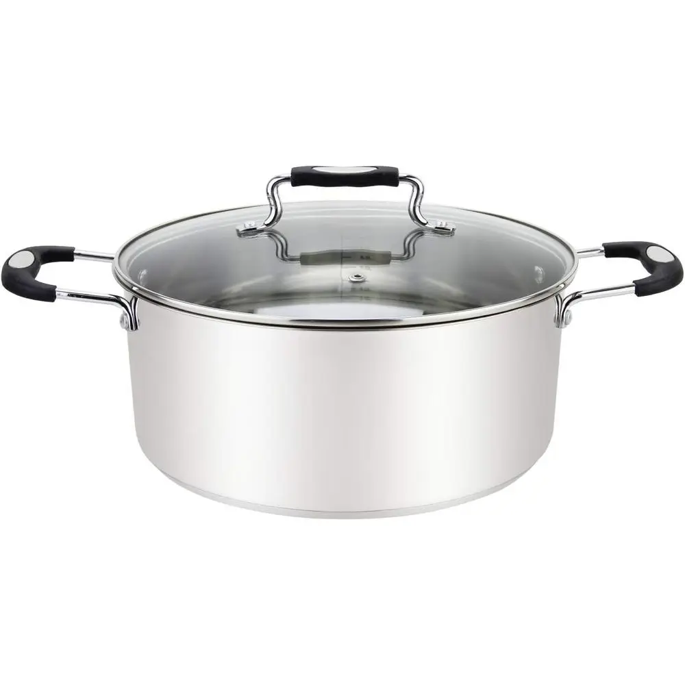 

Stainless Steel Casserole Pot, Large Dutch Oven, Boiling & Soup Pot, Spaghetti Pot, Braising Pan, 8.4 Quart Induction Cookware,