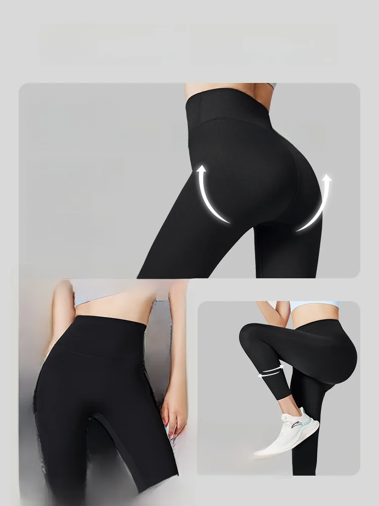 High Waist Fitn Yoga Pants Women's ark Skin Pants Thin Sl Winter Fce Lined Summer Autumn High Waist Nine Points