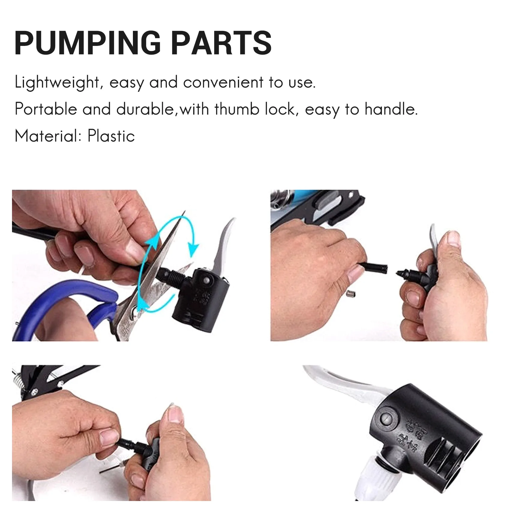 ABUE-Bike Bicycle Dual Head Pump Nozzle Valve Connector Hose Adapter Pumping Parts