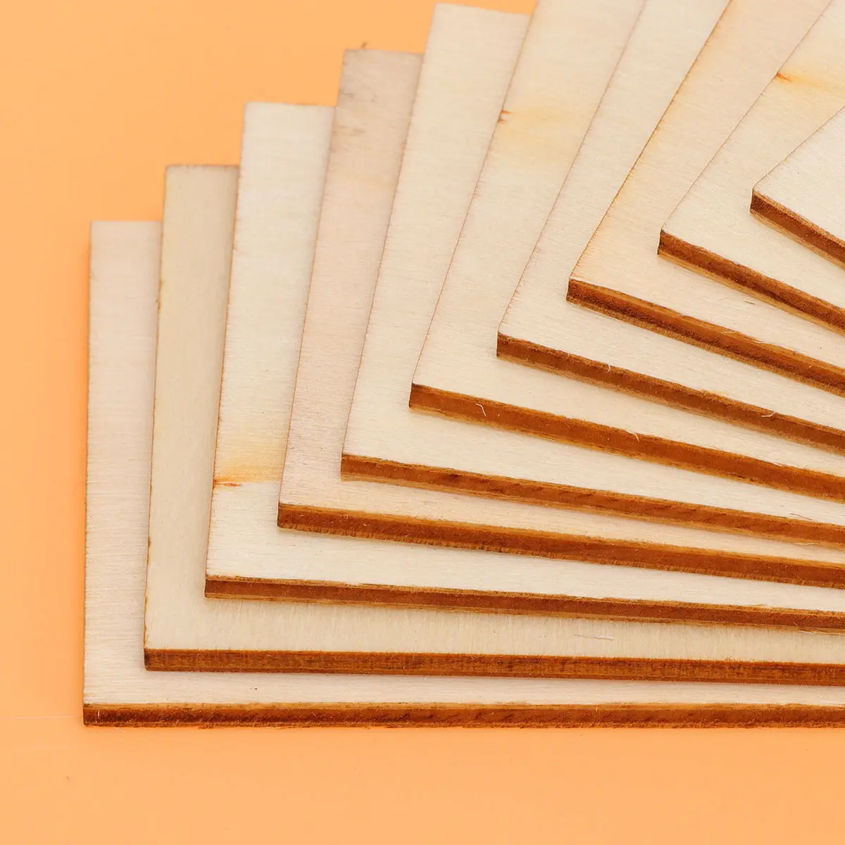 60Pcs Wooden Slices Right Angle Rectangular 7.6x5.1cm DIY Craft Materials Decorations for Birthday Christmas Thanksgiving