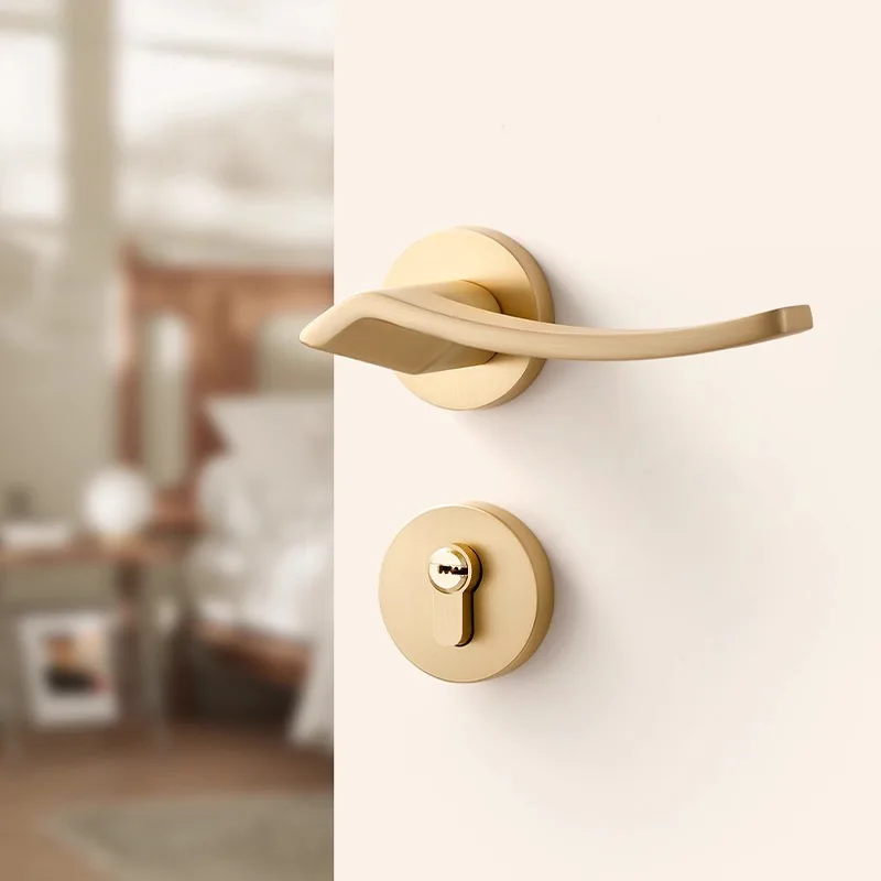 bedroom-modern-minimalist-indoor-household-room-door-handle-magnetic-silent-wooden-door-split-handle-lock