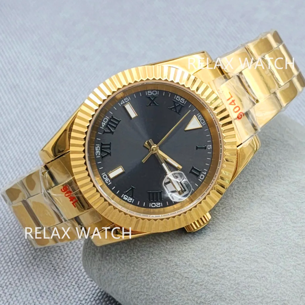 39MM Sapphire Glass PVD Gold Stainless Steel Watch Japanese NH35 Automatic Mechanical Movement