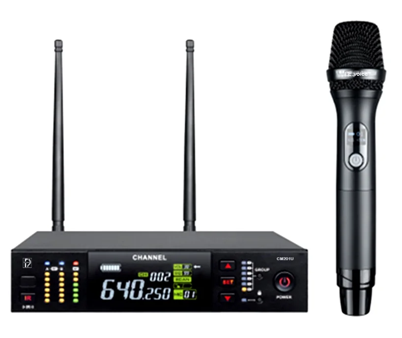 Professional True Diversity I.E.voice CM201U Wireless Microphone (Handheld/Head-Mounted Optional) 200m Straight-Line Range
