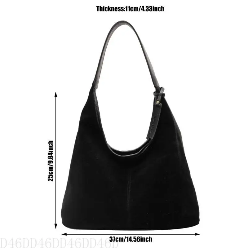 

D46D Women's Winter Casual Underarm Bag Vintage Single Shoulder Purse Slouchy Bag Underarm Carryall Office Handbags