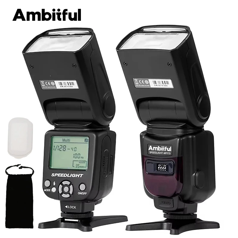 Ambitful AF970 Flash Light Speedlight Speedlite Universal for Fujifilm Olympus Nikon Canon 650D 550D 450D 60D 7D 5D Camera