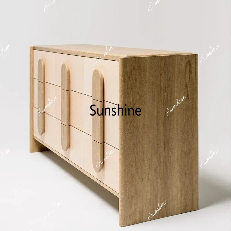 Vintage cream-style sideboard, living room storage cabinet, minimalist storage sideboardTJ