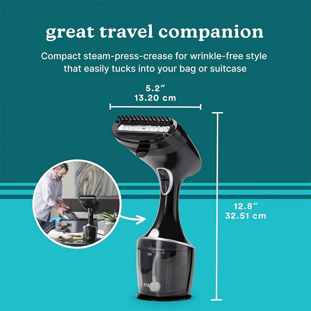 PerfectSteam-vaporizador de ropa portátil de lujo, tecnología Turbo, vapor continuo de 15min, accesorio de pliegue incorporado, calentamiento rápido