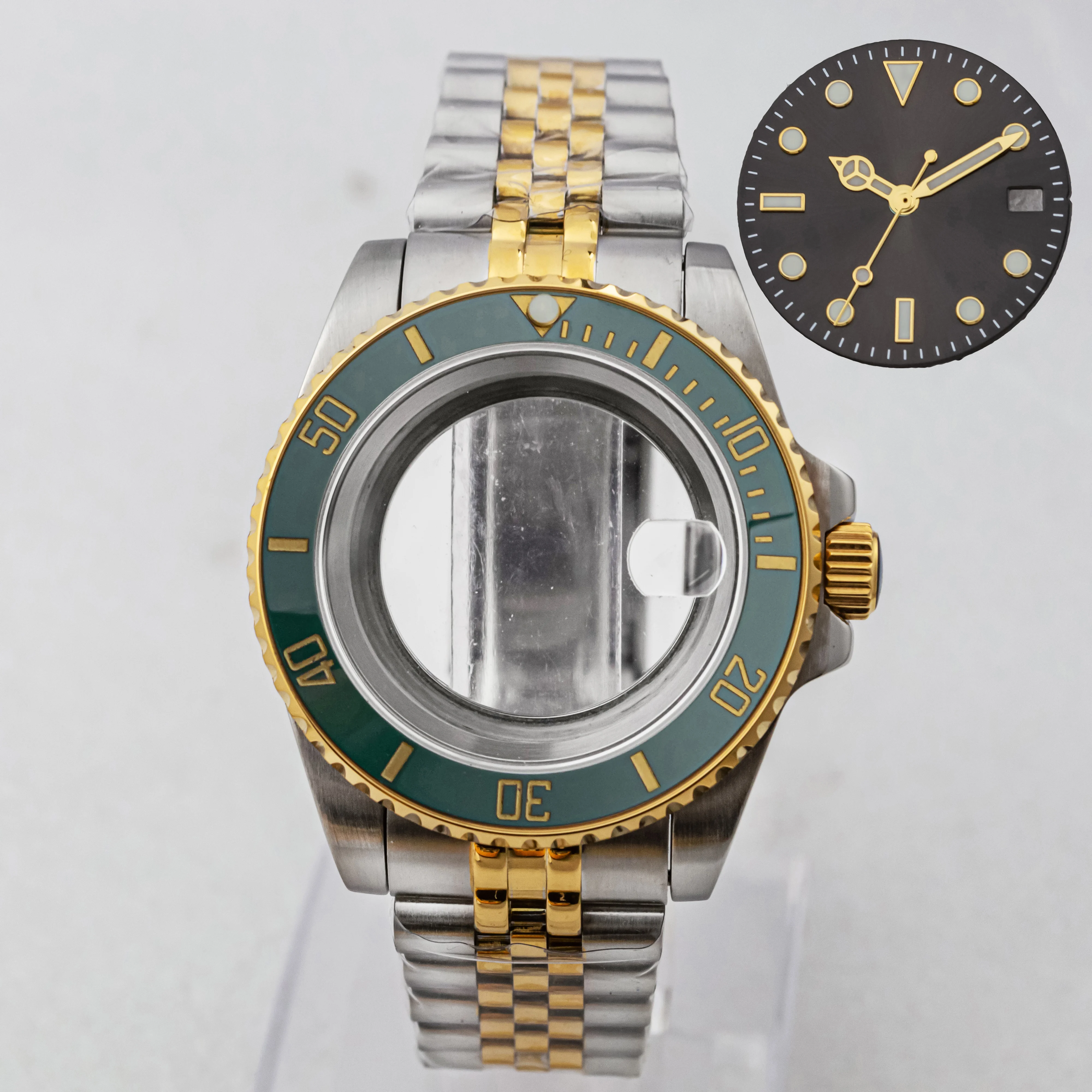 SUB GMT Case NH35 Watch 10ATM Waterproof Sapphire Glass Strap Dial Pointers Suitable for NH34 NH35 NH36 Automatic Movement