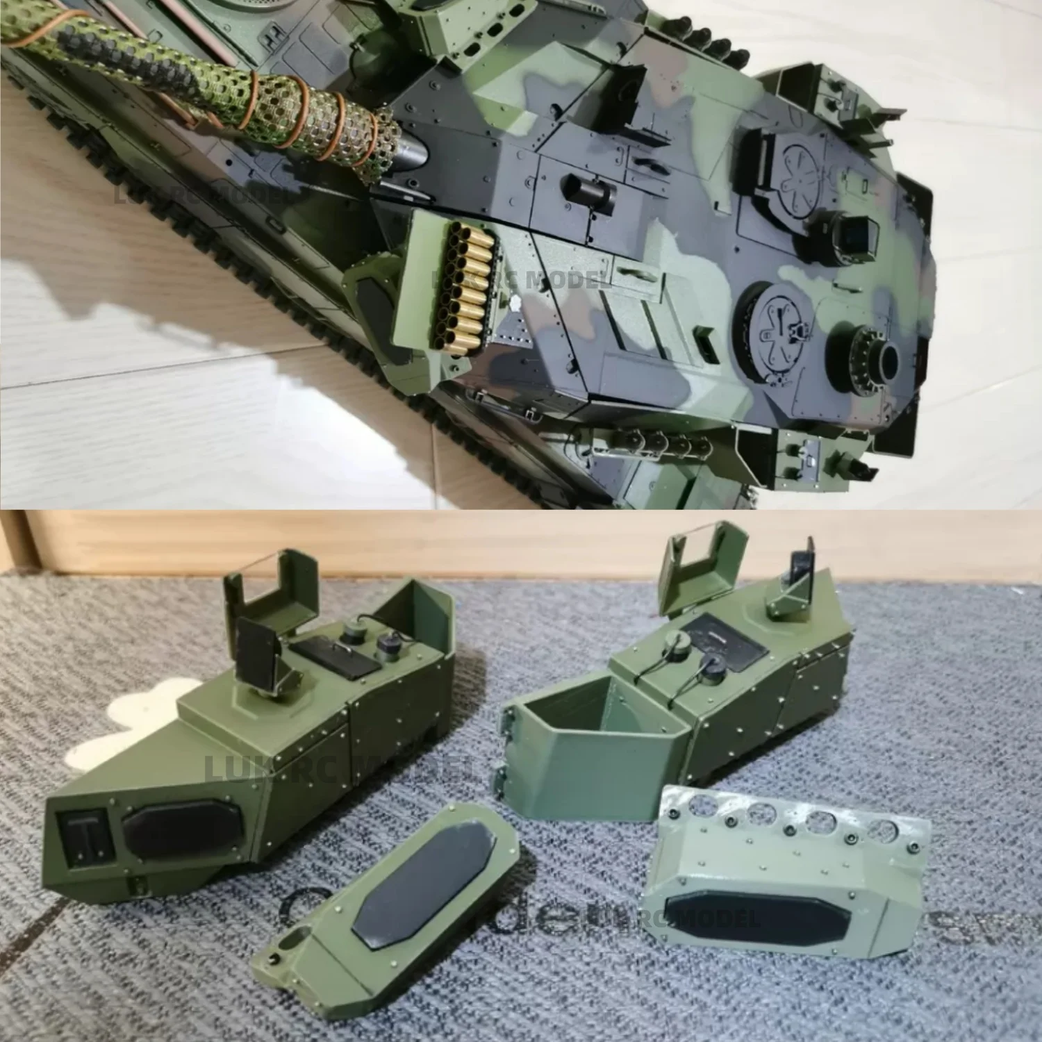 

HL 1/16 Leopard 2A6 Modified 2A7 Model Tank Trophy For RC Tank 3889 DIY Model Parts Boy Turret Modification