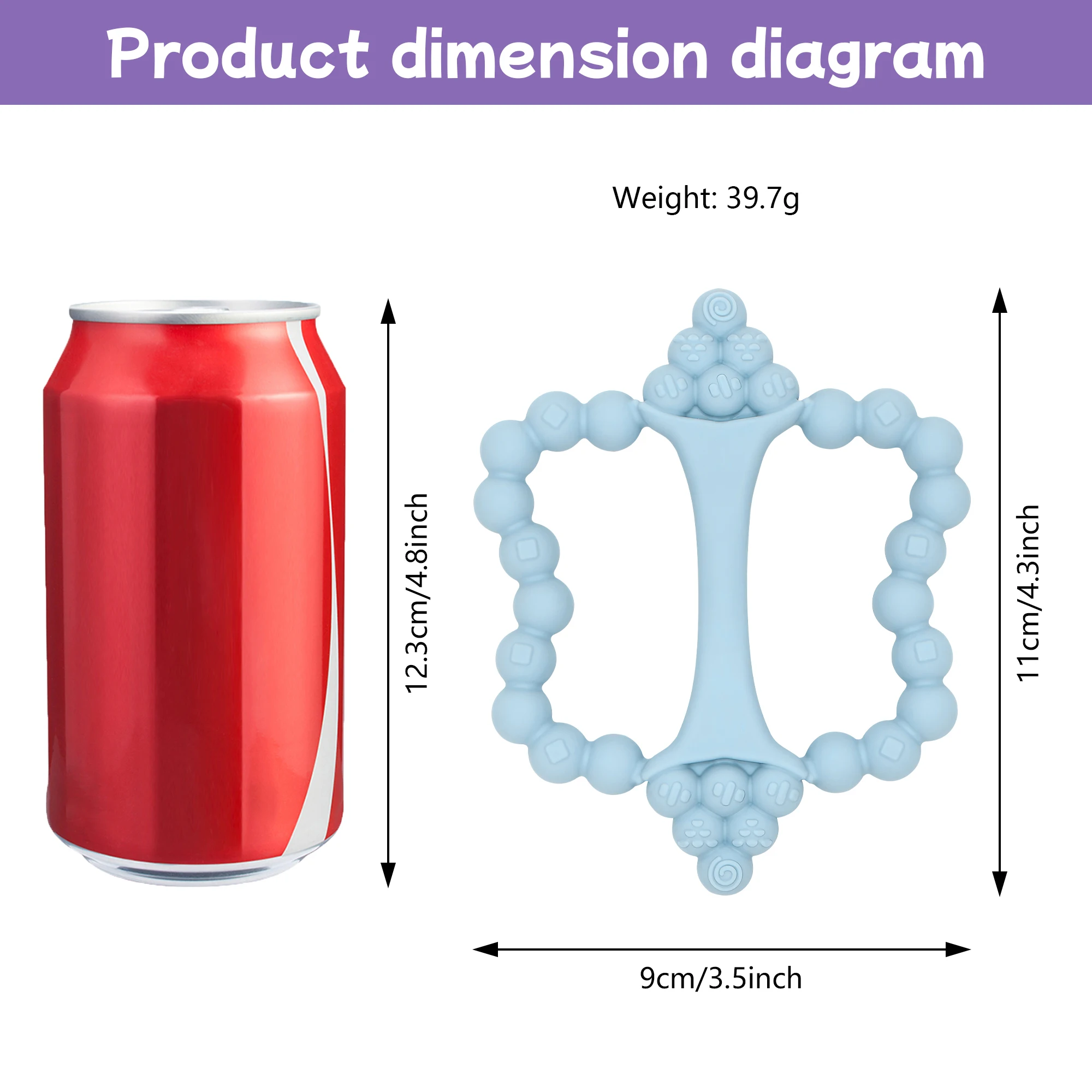 Jouet de dentition en silicone en forme de raisin pour bébés, facile à tenir, adapté aux bébés pendant la dentition, un incontournable pour les nouveaux parents.