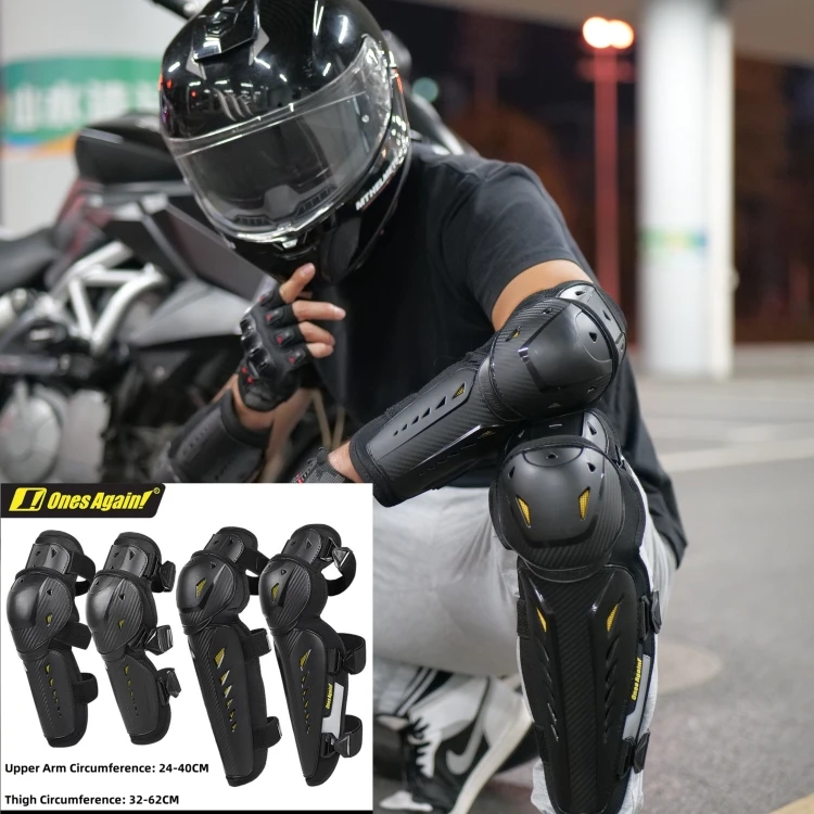 

Ones Again Knee Pads and Elbow Pads 4Pcs Set Wear-Resistant Motorcycle Motocross Biker Protective Safety Gear Accessories