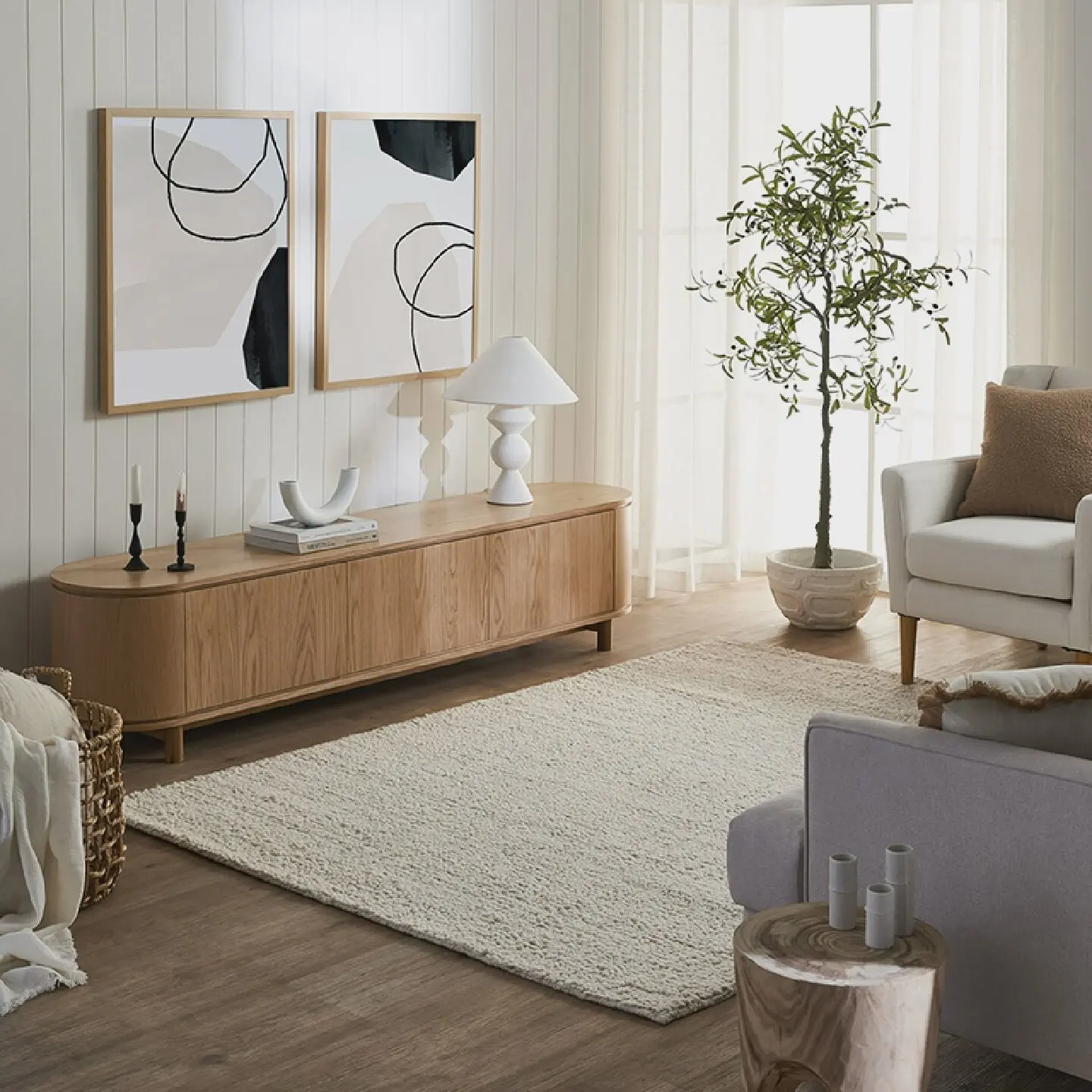 

#Mid-Century Modern Solid Wood TV Stand Minimalist Media Console For Small Living Room, Storage Cabinet For Dining Room