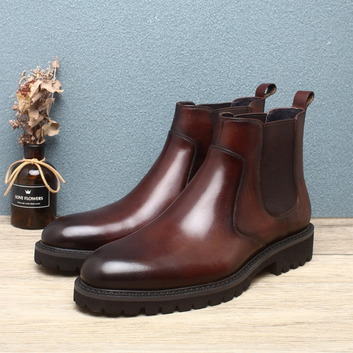 Botas Chelsea de Couro Marrom - Men Formal Wear With Boots avaliação e preço