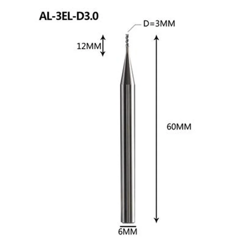 ZCC.CT AL-3EL-D3.0 / AL-3EL-D4.0 / AL-3EL-D5.0 / AL-3EL-D6.0 3 Flute Flat end mills 1pcs/box