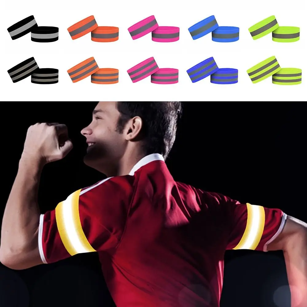 Luminous Reflective Band Strap Elastic Safe LED Reflector Armband Glow Multifunctional Reflector Wristband Outdoor Running