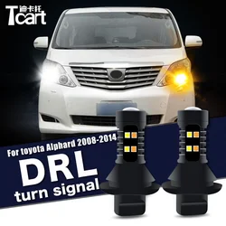 Car accessories 7440 W21W WY21W T20 For Toyota Alphard (AH20) 2008-2014 Led Daytime Running Light turn drl 2in1