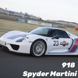 1:18 Porsche 918 Spyder Martini Alloy Supercar Scale Model Car Diecast Metal Vehicles Sound＆Light Collectibles Children Toy Gift