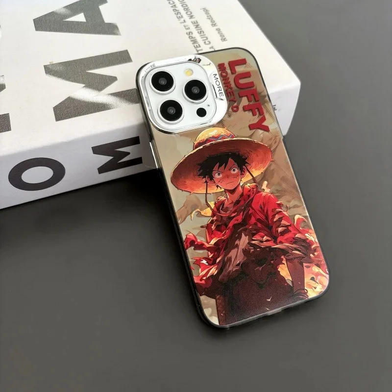 Japan Anime One Piece Luffy Zoro Model Phone Case for iPhone 11 12 13 14 15 16 17 Pro Max Plus Air Fifth gear Luffy  Back Cover view 4