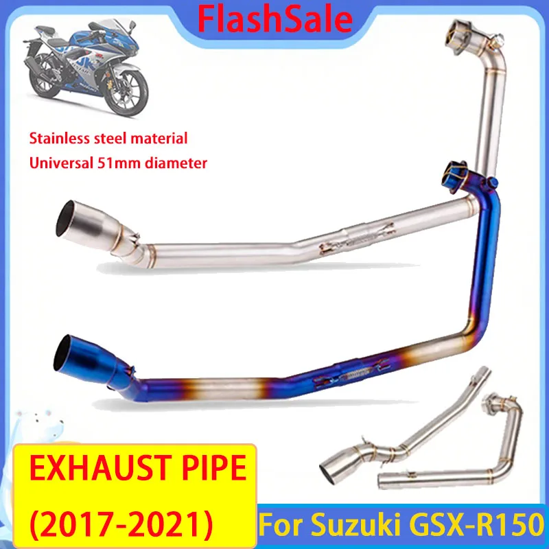 

Slip-on Exhaust Head Pipe Conversion with 51MM Escape Connector for Suzuki GSXS150, GSXS125, GSXR150, GSXR125