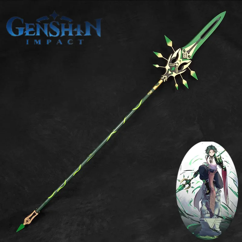 

180CM Genshin Impact Xiao Spear Weapon Anime Props Christmas Cosplay Yasha Accessories Xiao Pvc Long Sword Arms Cosplay