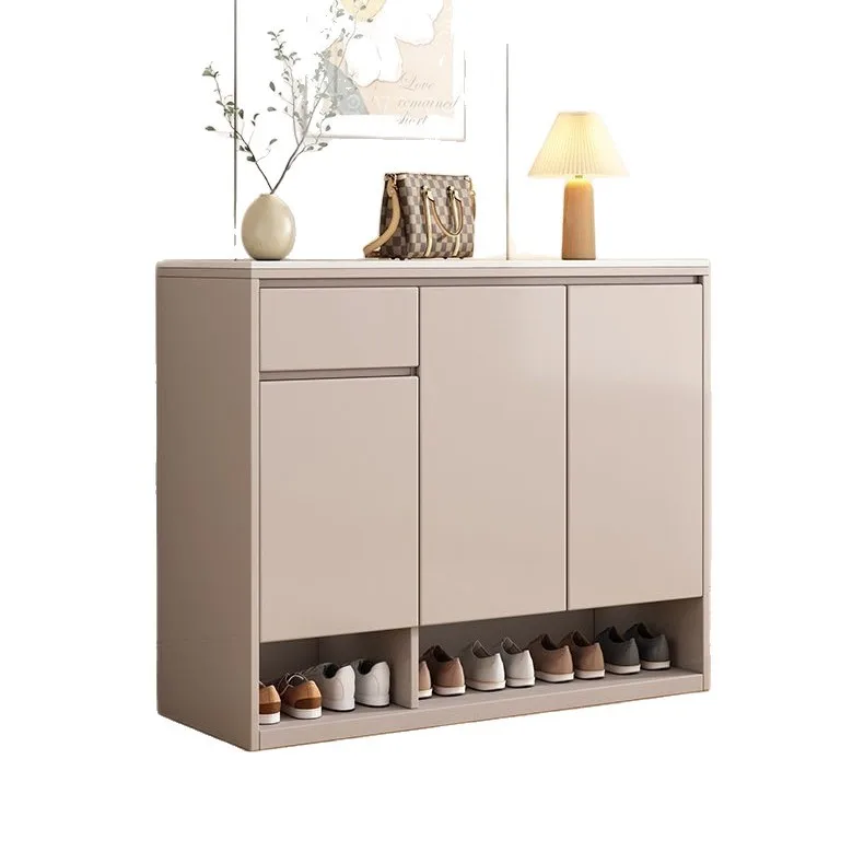 Slate solid wood shoe cabinet Household door shoe cabinet Light luxury secret Super narrow wall shoe Solid wood