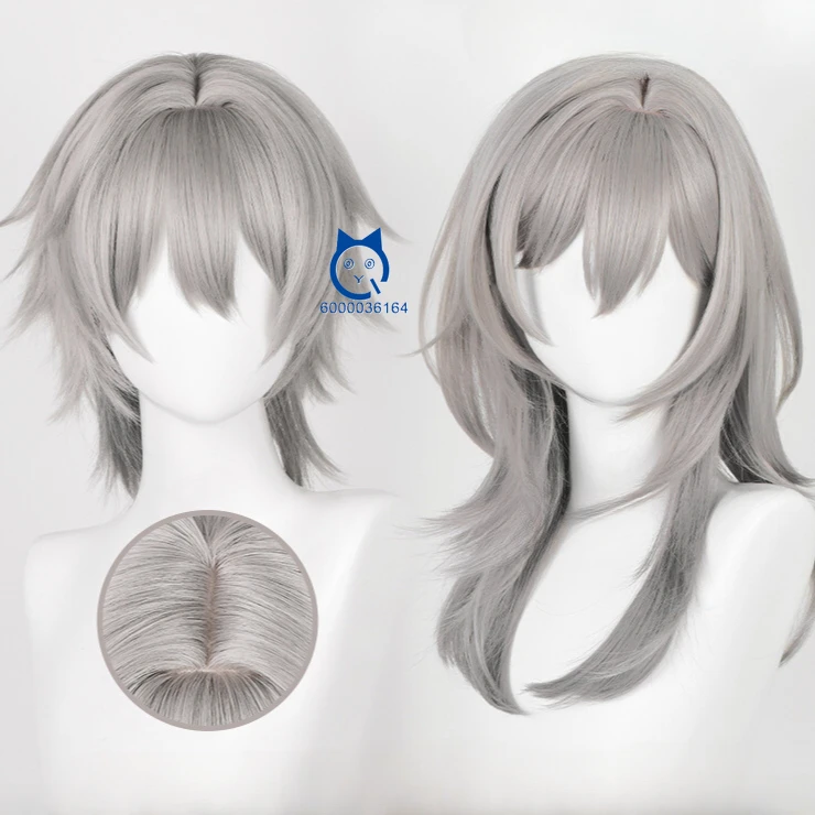 

Honkai: Star Rail Game Trailblazer Cosplay Wig 36cm/52cm Long Gray Gradient Hair Heat Resistant Synthetic Hair Comic Con Party