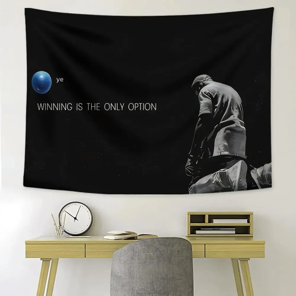K-Kanye Rapper Tweet Flags Winning Is The Only Option Custom Bohemian Wall Tapestry Living Room Bedroom Dorm Party Clips