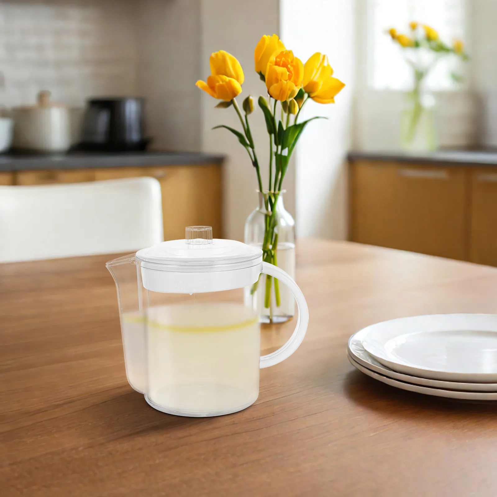 

1Pcs Grease Separating Cup 1500Ml Premium Kitchen Fat Separator Strainer Filter Measuring Cup Microwave Safe for Home Restaurant