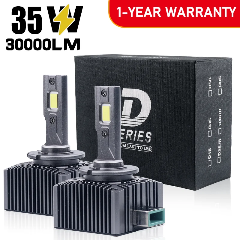 D SERIES D1S LED Car Headlights HID Bulbs D2S D3S D4S D5S D8S Turbo Lights 30000LM 6000K Auto Lamp CANbus No errors Plug&Play